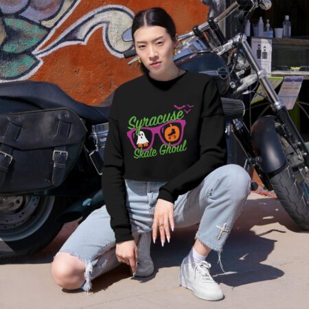 Spooky Cropped Sweatshirt w/ Cemetery Skate VII Gravestone (Women's Sizing) - Image 3