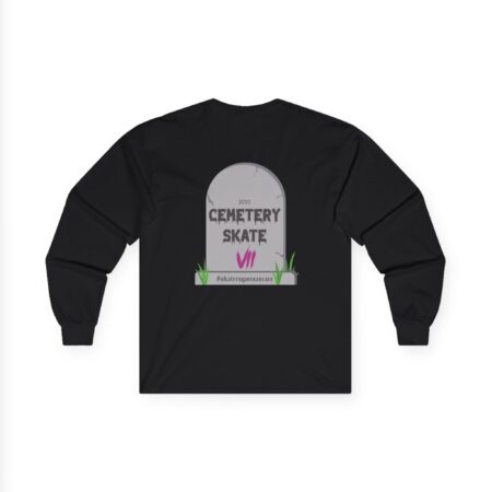 Spooky Long Sleeved Tee w/ Cemetery Skate VII Gravestone (Unisex Sizing)