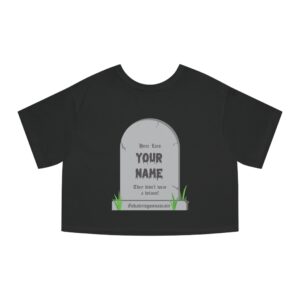 Spooky Cropped Tee w/ Personalized Gravestone (Women's Sizing)