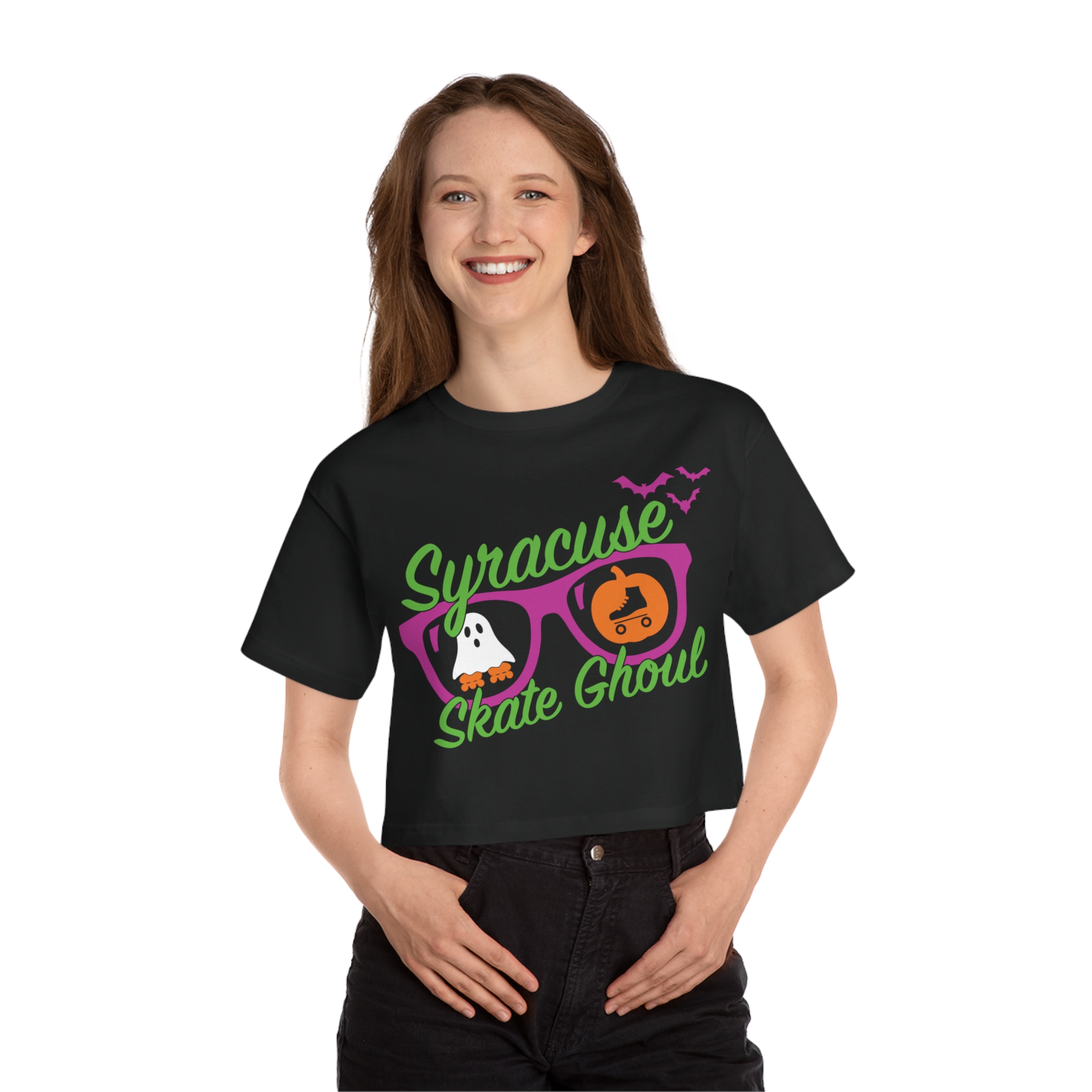 Spooky Cropped Tee w/ Personalized Gravestone (Women's Sizing) - Image 3