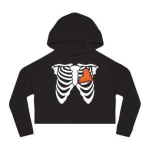 Spooky Cropped Ribcage Hoodie w/ Inline Skate & Cemetery Skate VIII Gravestone (Women's Sizing)